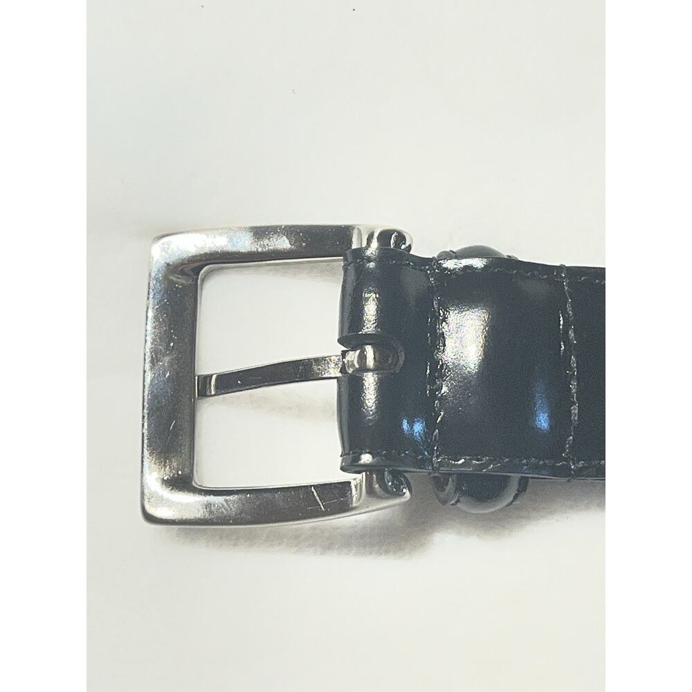 Coach 5936 Mens 42" 105 CM Black Leather Belt Silver Tone Buckle Classic - Picture 3 of 13